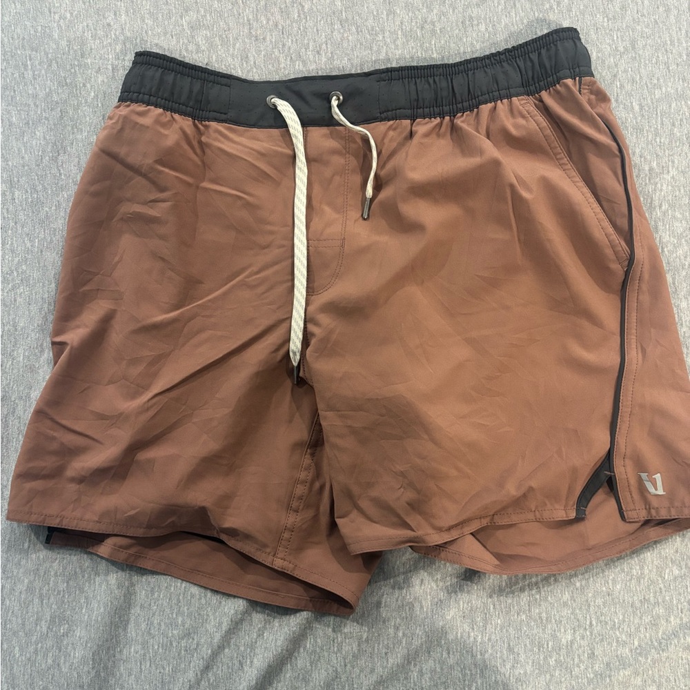 Vuori Brown and Black Athletic Shorts